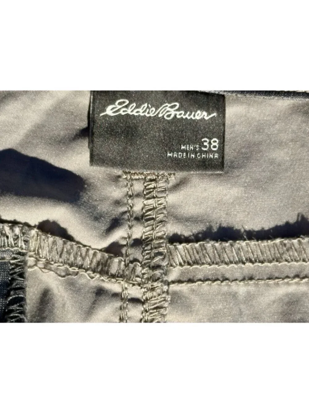 Eddie Bauer Shorts Mens Size 38 Gray Cargo Nylon Stretch Hiking Camping Outdoor